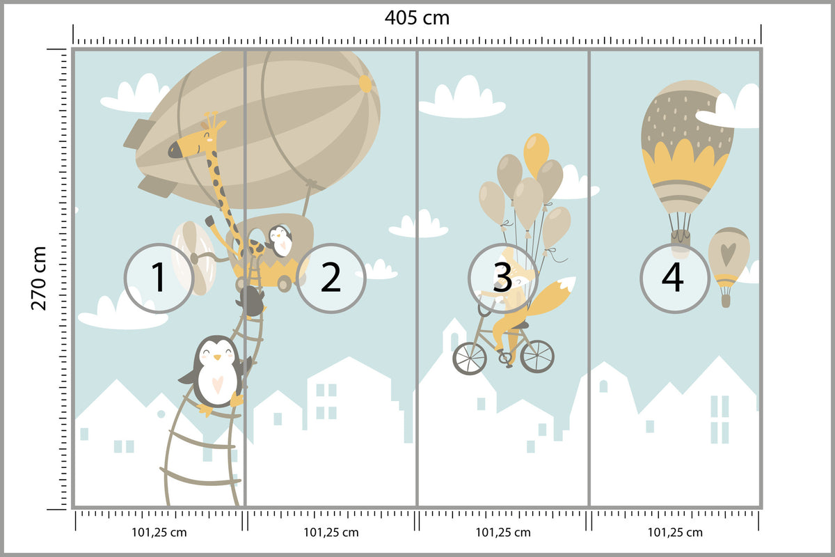 Fototapeta Latające Zwierzątka 405 × 270 cm – podgląd kadru