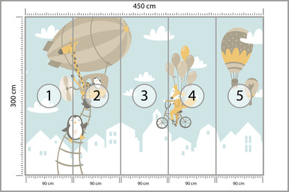 Fototapeta Latające Zwierzątka 450 × 300 cm – podgląd kadru