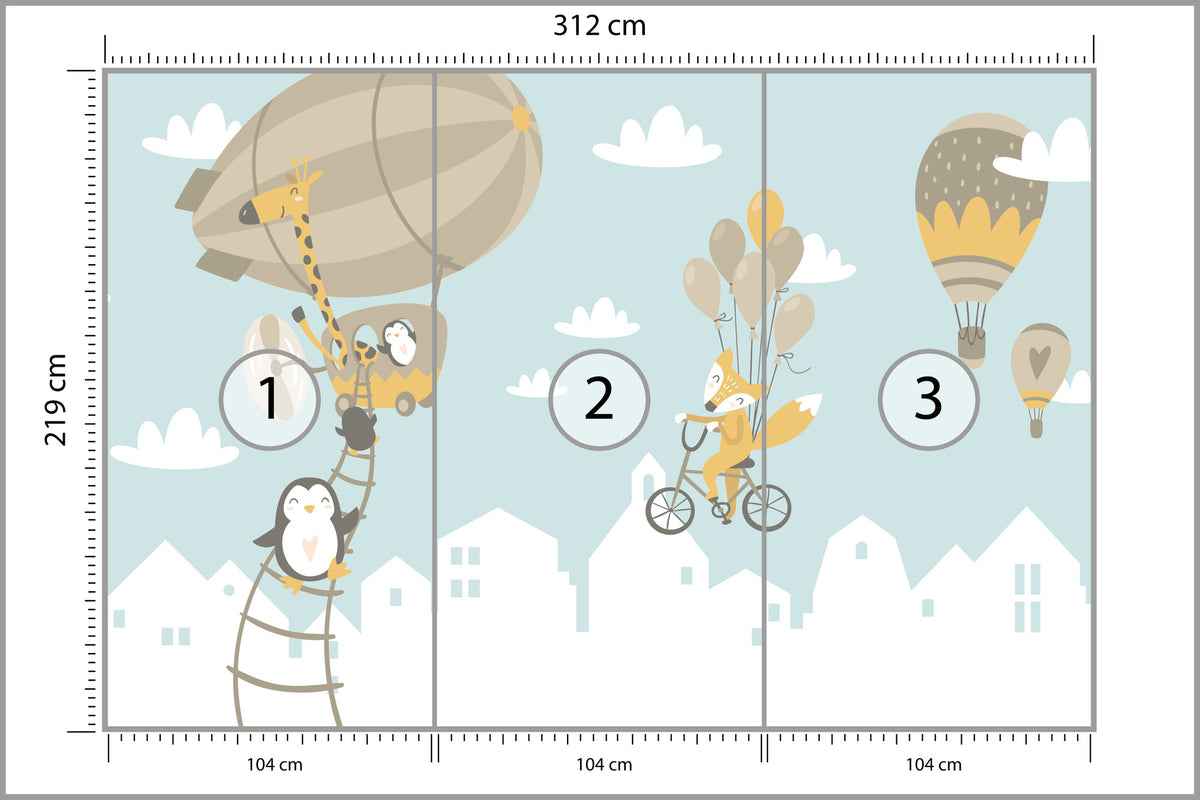 Fototapeta Latające Zwierzątka 312 × 219 cm – podgląd kadru