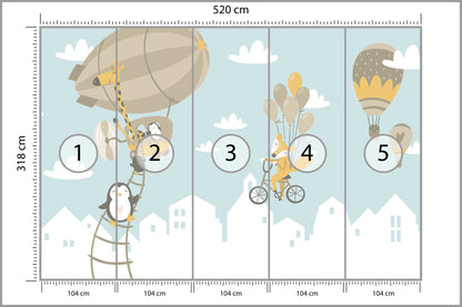 Fototapeta Latające Zwierzątka 520 × 318 cm – podgląd kadru