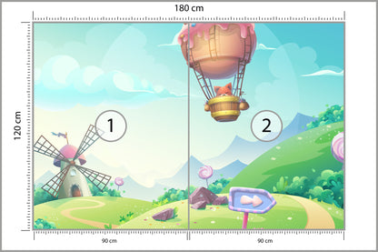Fototapeta Bajkowa Kraina Ze Słodyczy 180 × 120 cm – podgląd kadru