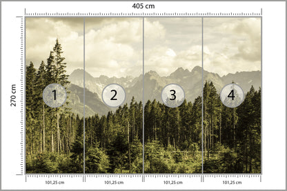 Fototapeta Las Sosnowy Pod Górami 405 × 270 cm – podgląd kadru
