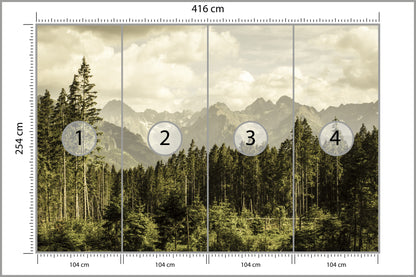 Fototapeta Las Sosnowy Pod Górami 416 × 254 cm – podgląd kadru