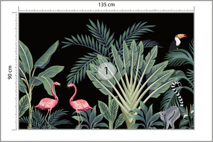 Fototapeta Egzotyczne Zwierzęta Wśród Palm 135 × 90 cm – podgląd kadru