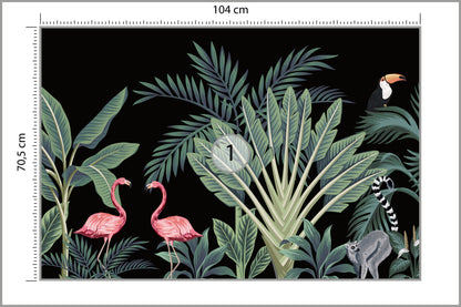 Fototapeta Egzotyczne Zwierzęta Wśród Palm 104 × 70,5 cm – podgląd kadru