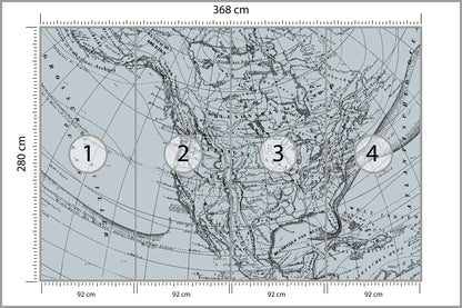 Fototapeta Stara Mapa 368 × 280 cm – podgląd kadru