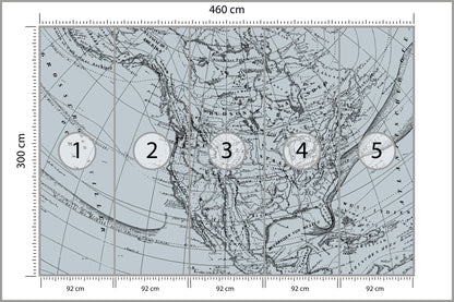 Fototapeta Stara Mapa 460 × 300 cm – podgląd kadru