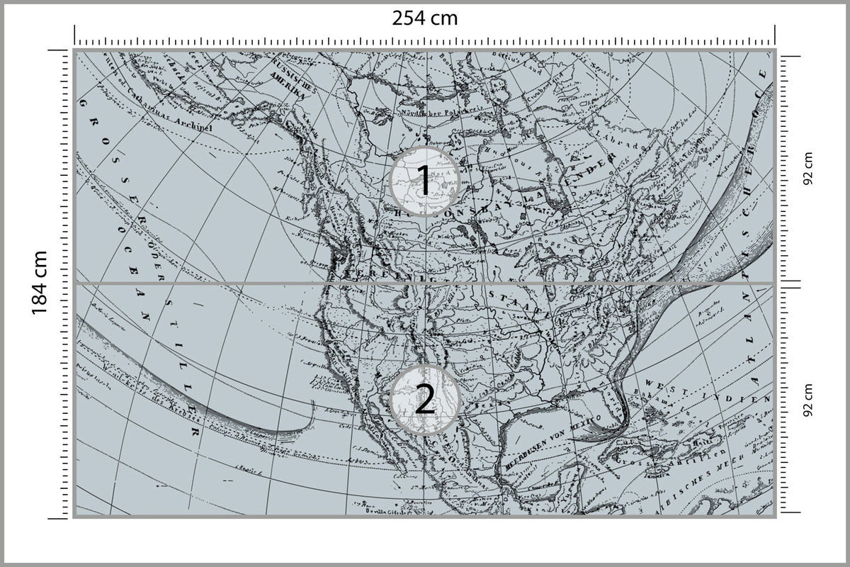 Fototapeta Stara Mapa 254 × 184 cm – podgląd kadru
