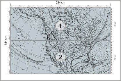 Fototapeta Stara Mapa 254 × 184 cm – podgląd kadru
