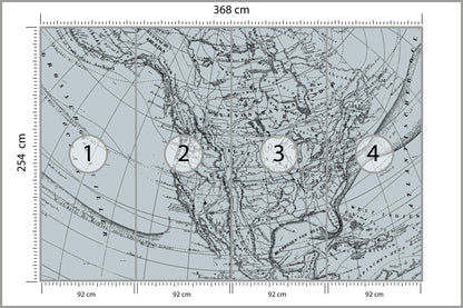 Fototapeta Stara Mapa 368 × 254 cm – podgląd kadru