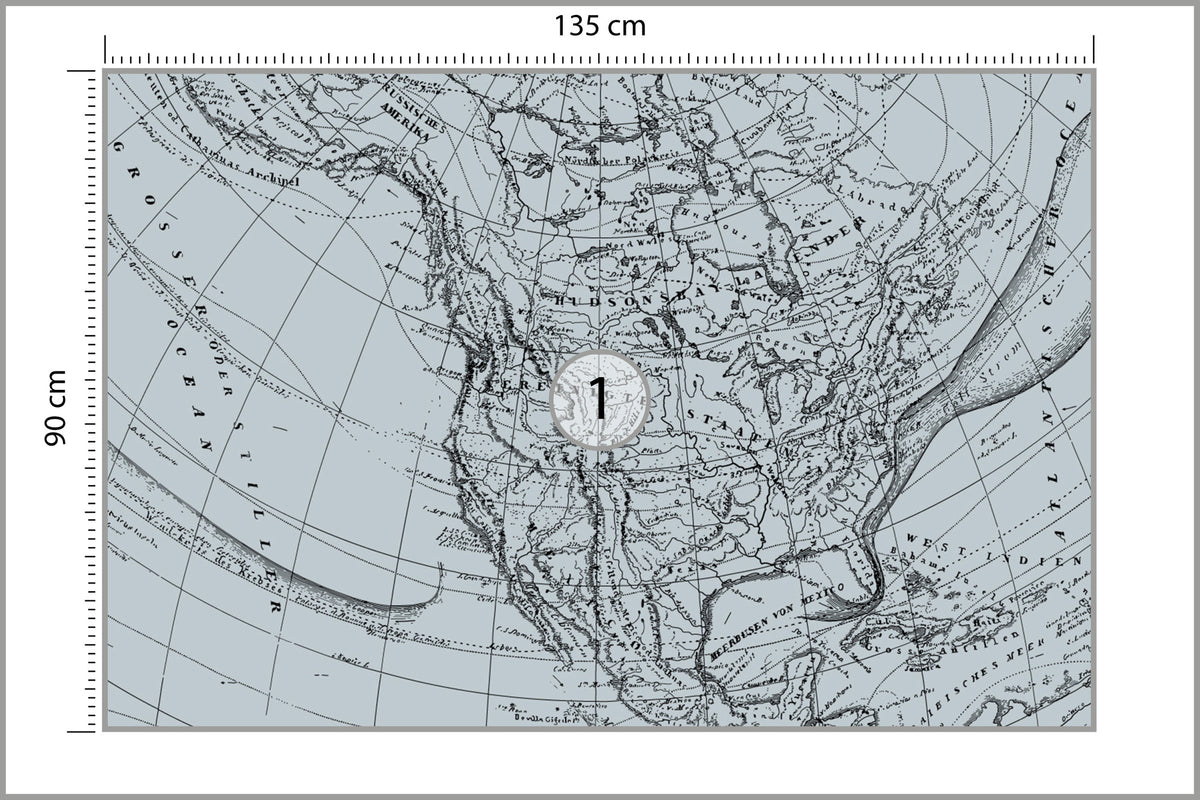Fototapeta Stara Mapa 135 × 90 cm – podgląd kadru