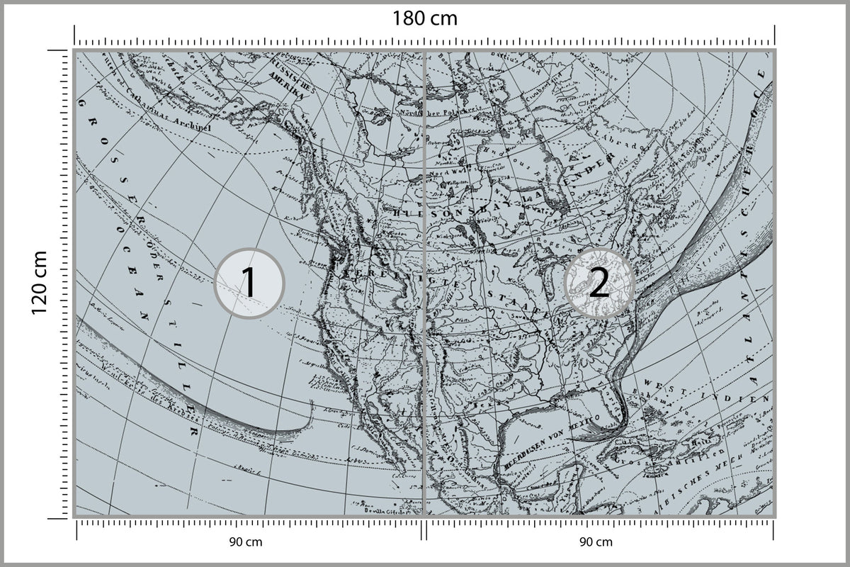 Fototapeta Stara Mapa 180 × 120 cm – podgląd kadru