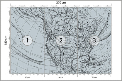 Fototapeta Stara Mapa 270 × 180 cm – podgląd kadru