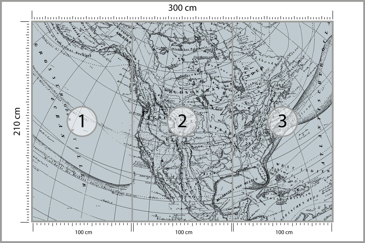 Fototapeta Stara Mapa 300 × 210 cm – podgląd kadru