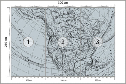 Fototapeta Stara Mapa 300 × 210 cm – podgląd kadru