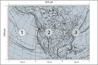 Fototapeta Stara Mapa 315 × 210 cm – podgląd kadru