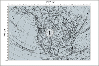 Fototapeta Stara Mapa 152,5 × 104 cm – podgląd kadru