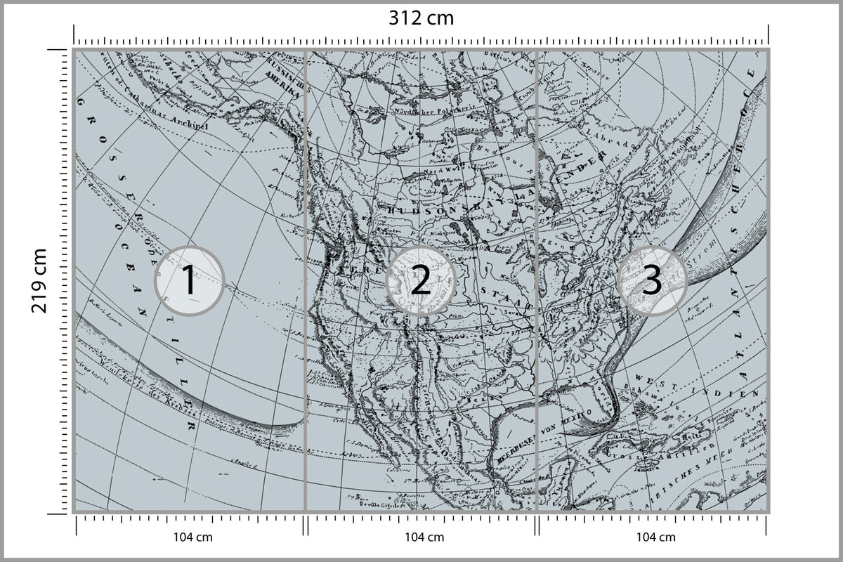 Fototapeta Stara Mapa 312 × 219 cm – podgląd kadru