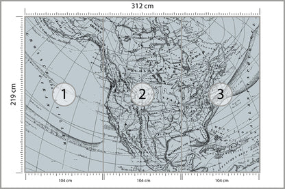 Fototapeta Stara Mapa 312 × 219 cm – podgląd kadru