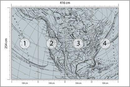 Fototapeta Stara Mapa 416 × 254 cm – podgląd kadru