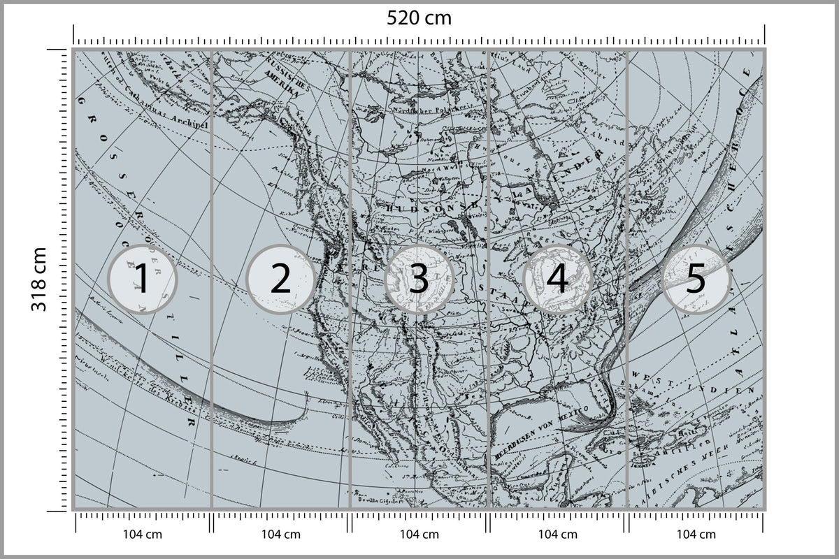Fototapeta Stara Mapa 520 × 318 cm – podgląd kadru