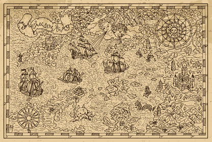 Fototapeta Mapa Skarbów – wzór