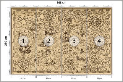 Fototapeta Mapa Skarbów 368 × 280 cm – podgląd kadru