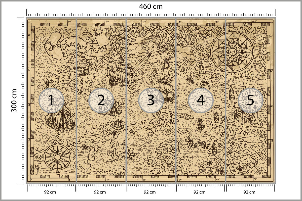 Fototapeta Mapa Skarbów 460 × 300 cm – podgląd kadru