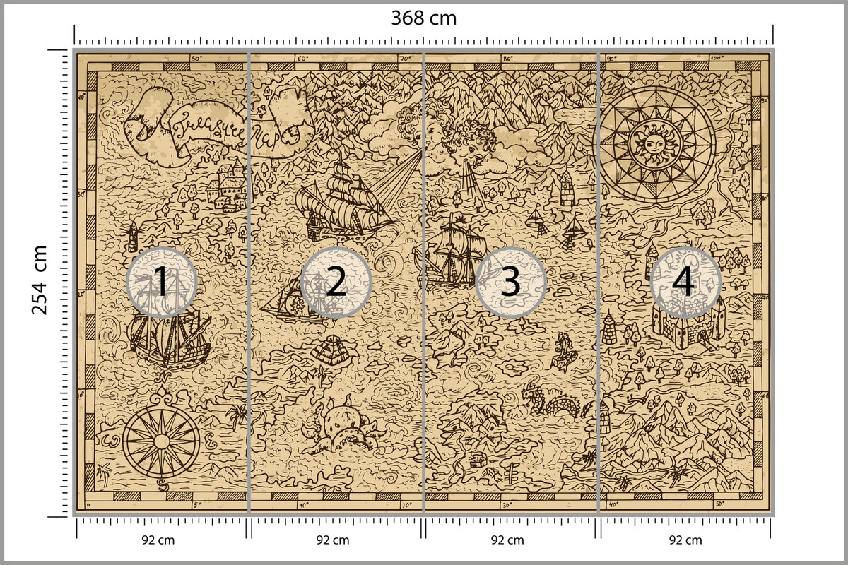 Fototapeta Mapa Skarbów 368 × 254 cm – podgląd kadru