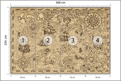Fototapeta Mapa Skarbów 368 × 254 cm – podgląd kadru
