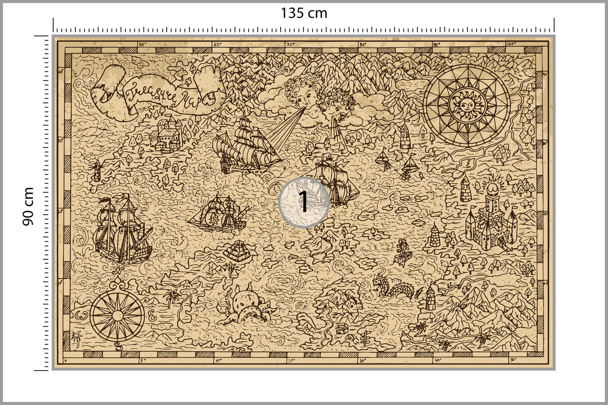 Fototapeta Mapa Skarbów 135 × 90 cm – podgląd kadru
