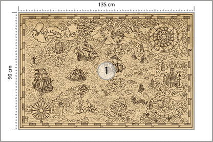 Fototapeta Mapa Skarbów 135 × 90 cm – podgląd kadru