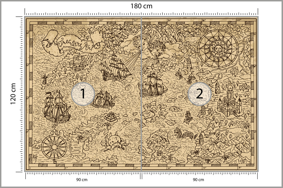 Fototapeta Mapa Skarbów 180 × 120 cm – podgląd kadru