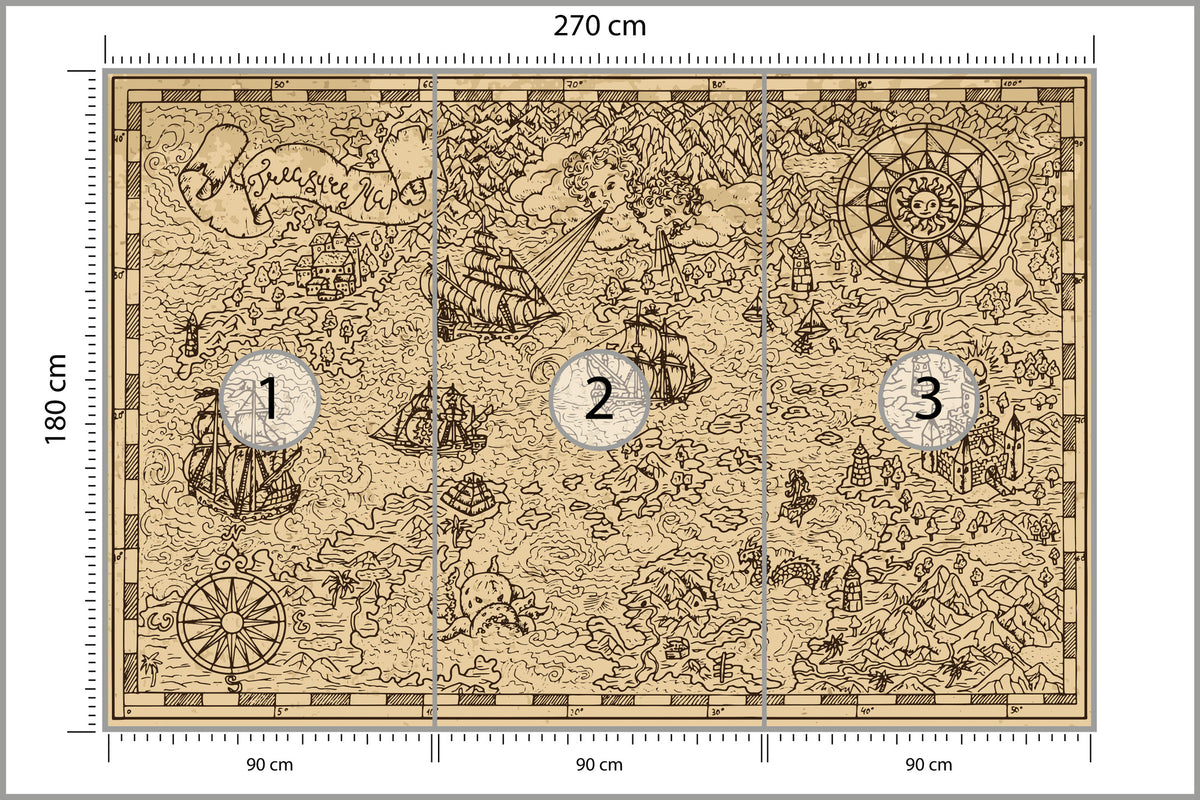 Fototapeta Mapa Skarbów 270 × 180 cm – podgląd kadru