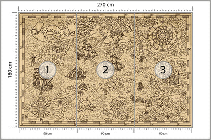Fototapeta Mapa Skarbów 270 × 180 cm – podgląd kadru