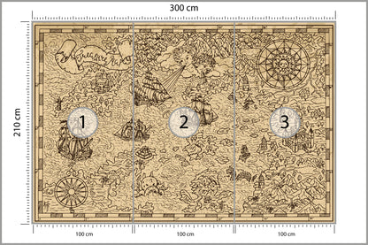 Fototapeta Mapa Skarbów 300 × 210 cm – podgląd kadru