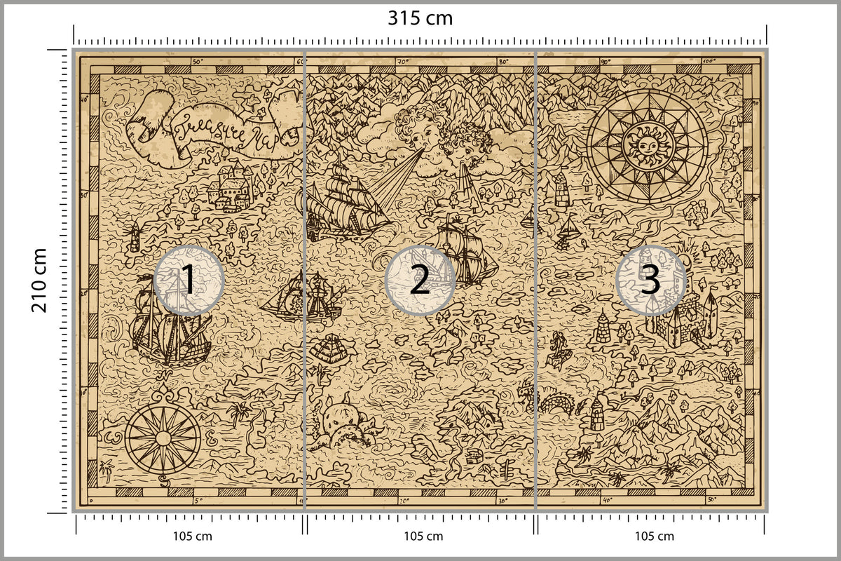 Fototapeta Mapa Skarbów 315 × 210 cm – podgląd kadru
