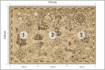 Fototapeta Mapa Skarbów 315 × 210 cm – podgląd kadru