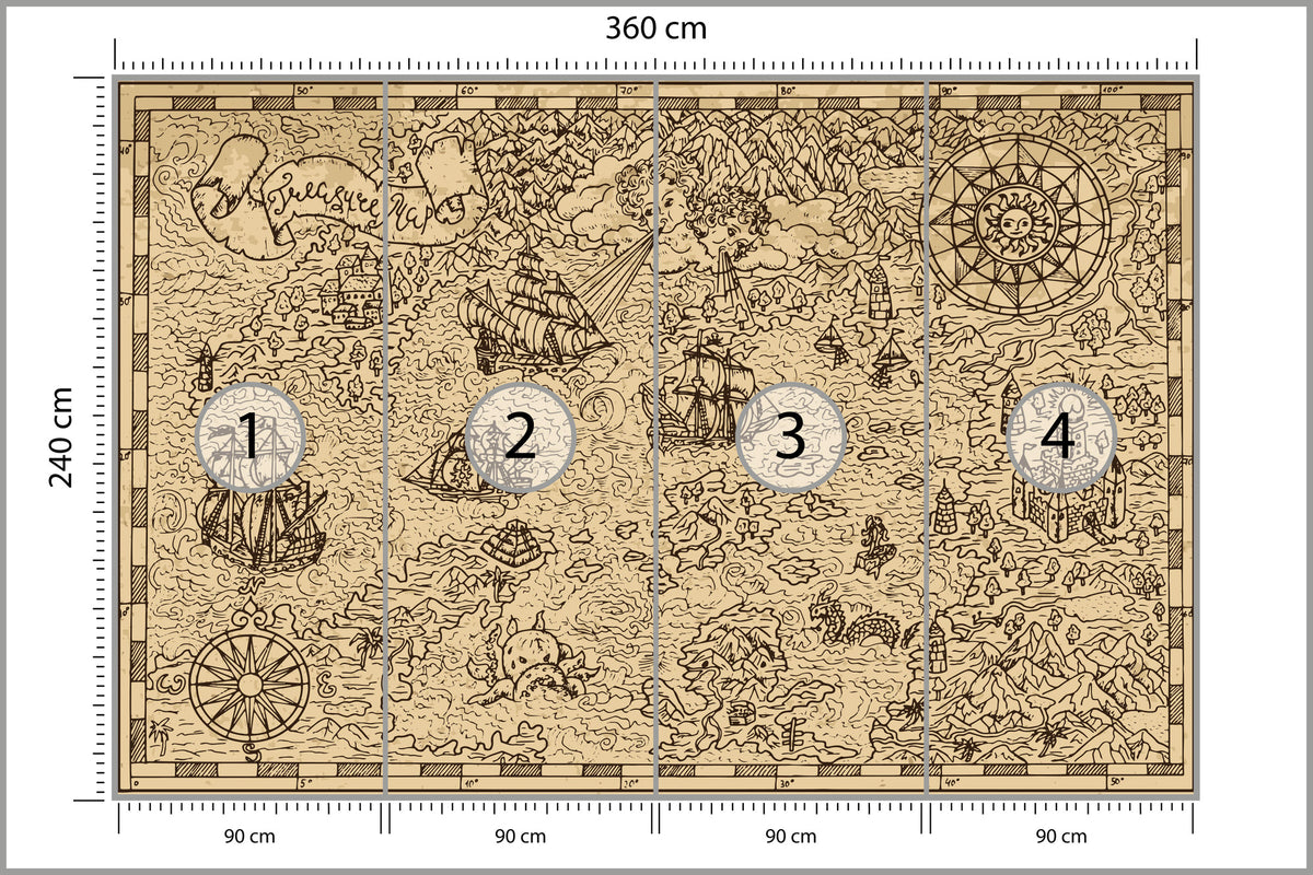 Fototapeta Mapa Skarbów 360 × 240 cm – podgląd kadru
