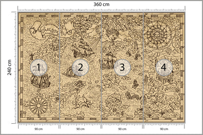 Fototapeta Mapa Skarbów 360 × 240 cm – podgląd kadru