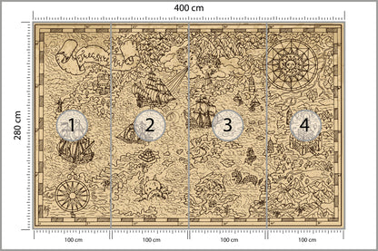Fototapeta Mapa Skarbów 400 × 280 cm – podgląd kadru