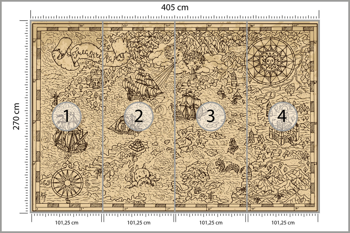 Fototapeta Mapa Skarbów 405 × 270 cm – podgląd kadru