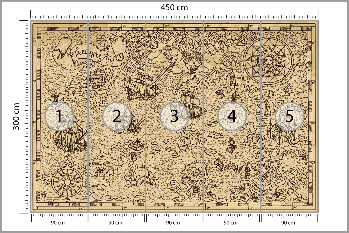 Fototapeta Mapa Skarbów 450 × 300 cm – podgląd kadru