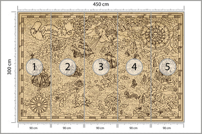 Fototapeta Mapa Skarbów 450 × 300 cm – podgląd kadru