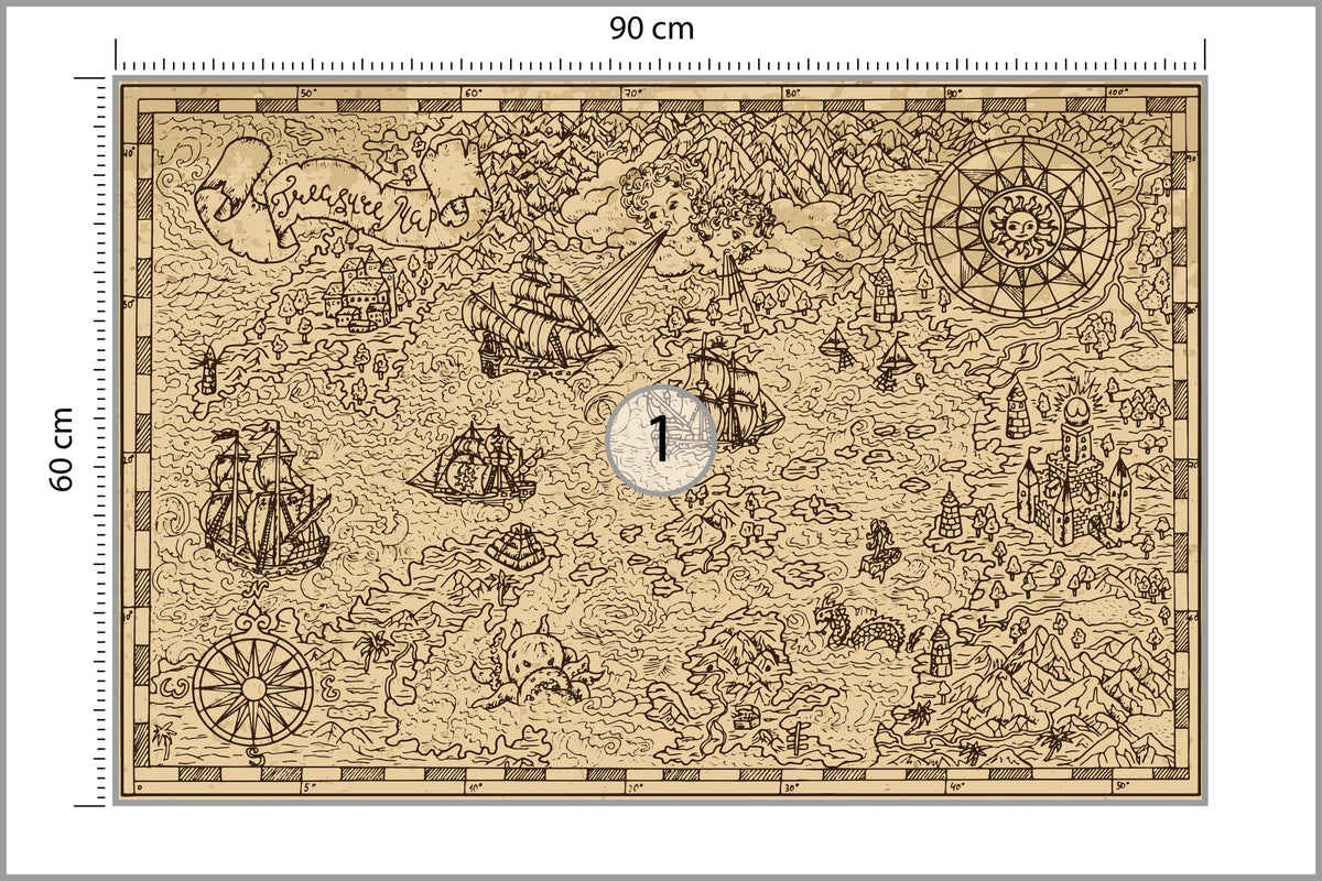 Fototapeta Mapa Skarbów 90 × 60 cm – podgląd kadru