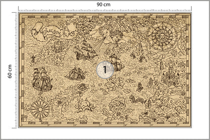 Fototapeta Mapa Skarbów 90 × 60 cm – podgląd kadru