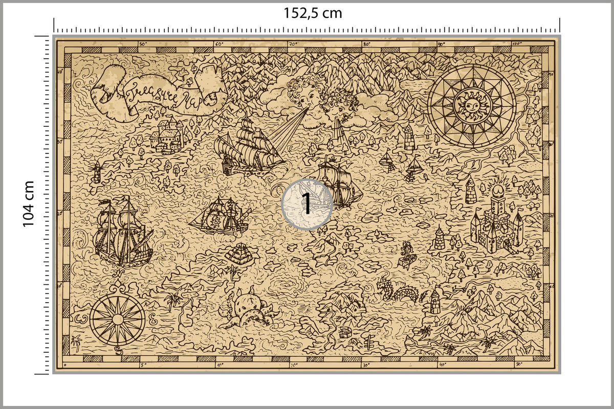 Fototapeta Mapa Skarbów 152,5 × 104 cm – podgląd kadru