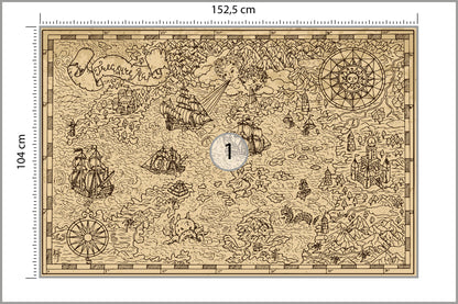Fototapeta Mapa Skarbów 152,5 × 104 cm – podgląd kadru
