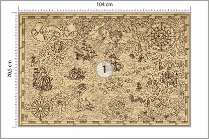 Fototapeta Mapa Skarbów 104 × 70,5 cm – podgląd kadru