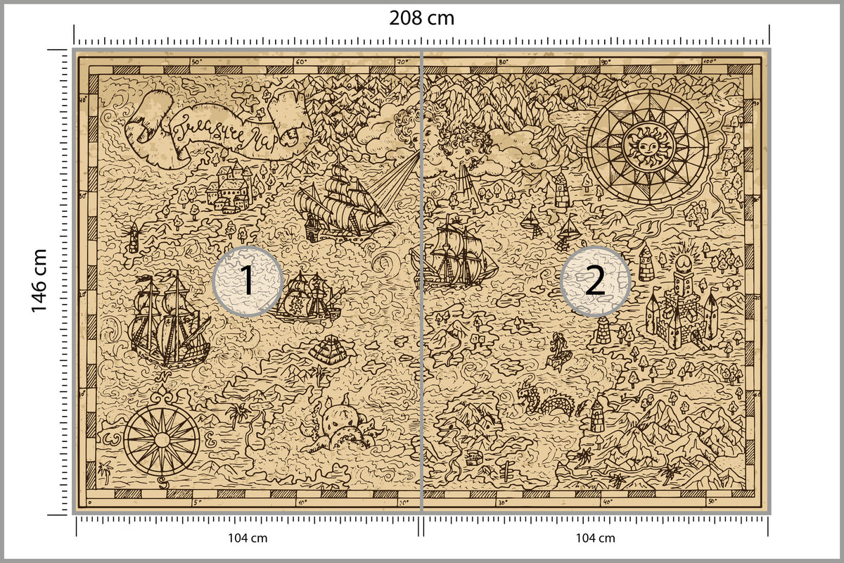 Fototapeta Mapa Skarbów 208 × 146 cm – podgląd kadru
